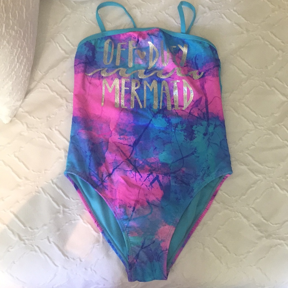 Tie dye mermaid off duty spandex swimsuit
